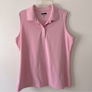 Greg Norman Golf Polo Shirt Sleeveless Large Pink Play-Dry